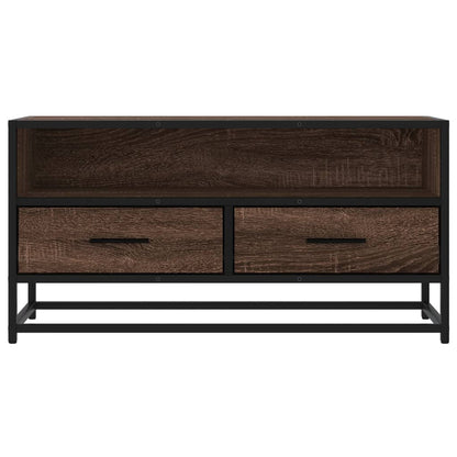 TV Cabinet Brown Oak 80x34,5x40 cm Engineered Wood and Metal