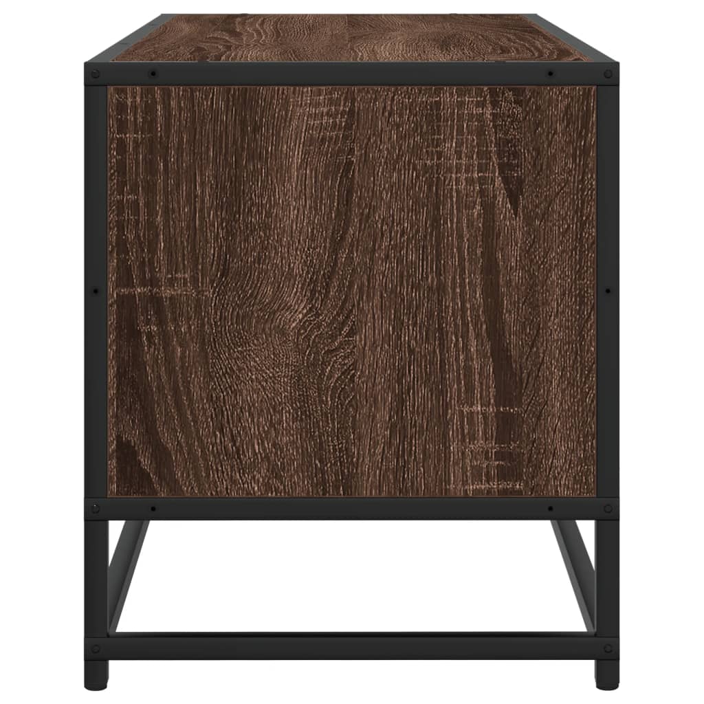 TV Cabinet Brown Oak 80x34,5x40 cm Engineered Wood and Metal