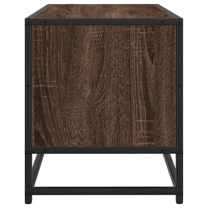 TV Cabinet Brown Oak 80x34,5x40 cm Engineered Wood and Metal