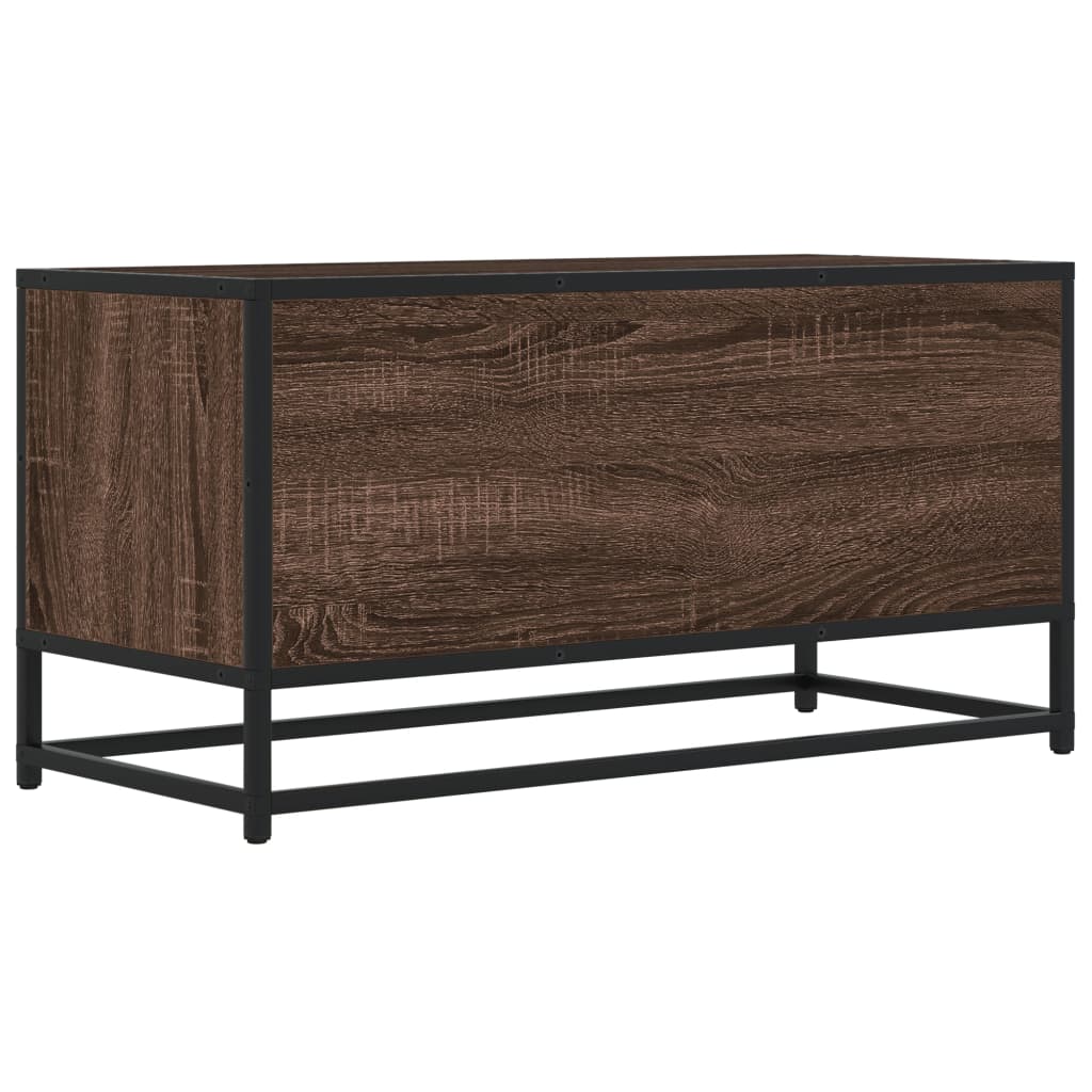 TV Cabinet Brown Oak 80x34,5x40 cm Engineered Wood and Metal