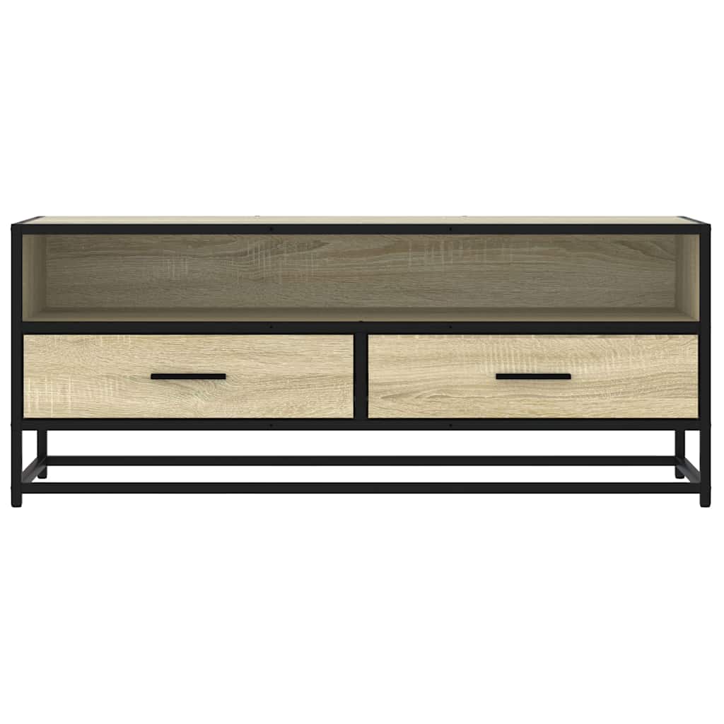 TV Cabinet Sonoma Oak 100x34.5x40 cm Engineered Wood and Metal