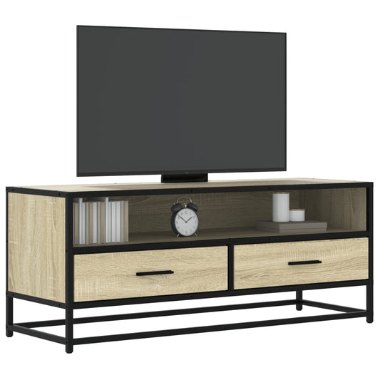 TV Cabinet Sonoma Oak 100x34,5x40 cm Engineered Wood and Metal