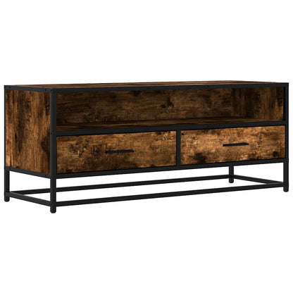 TV Cabinet Smoked Oak 100x34,5x40 cm Engineered Wood and Metal