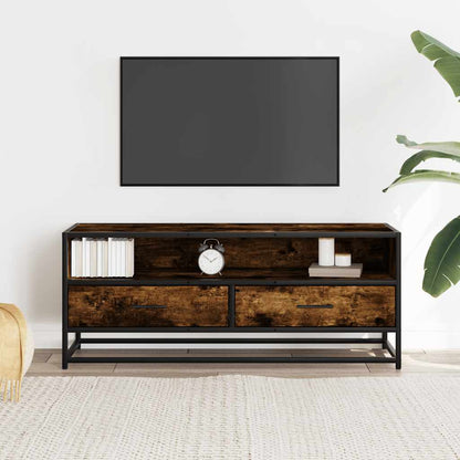 TV Cabinet Smoked Oak 100x34,5x40 cm Engineered Wood and Metal