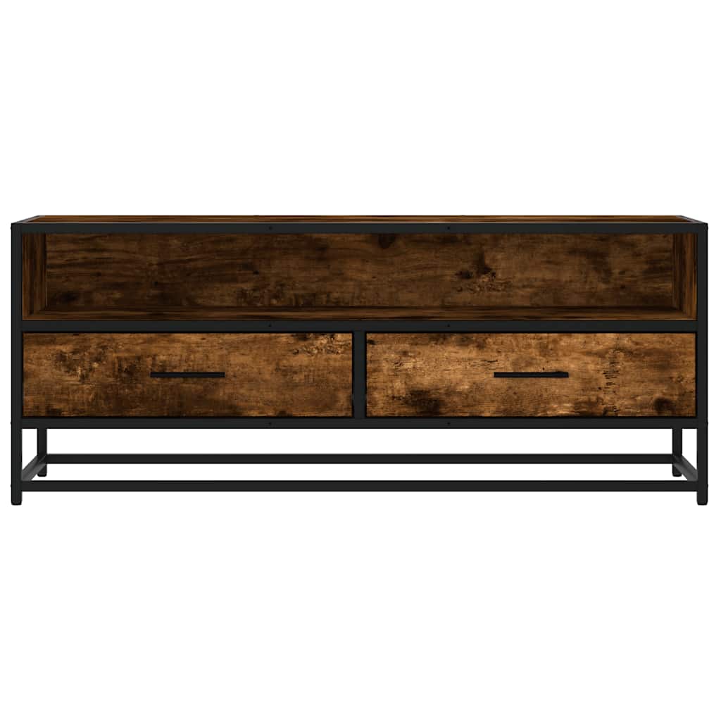 TV Cabinet Smoked Oak 100x34,5x40 cm Engineered Wood and Metal