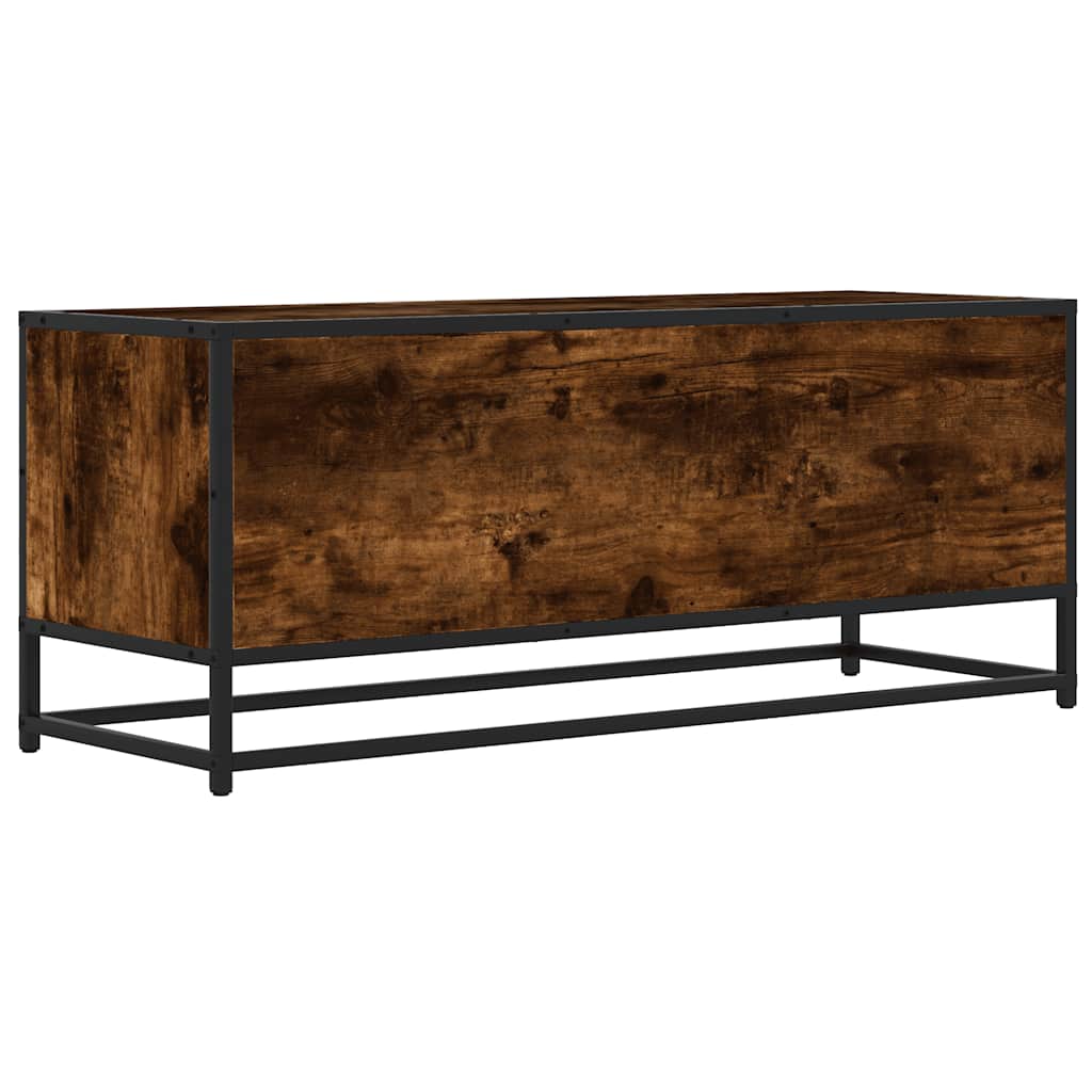 TV Cabinet Smoked Oak 100x34,5x40 cm Engineered Wood and Metal