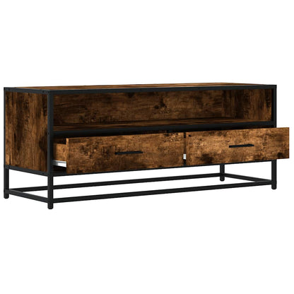 TV Cabinet Smoked Oak 100x34,5x40 cm Engineered Wood and Metal