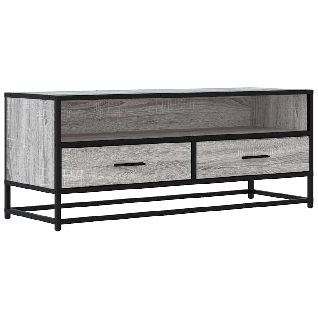 TV Cabinet Grey Sonoma 100x34,5x40 cm Engineered Wood and Metal
