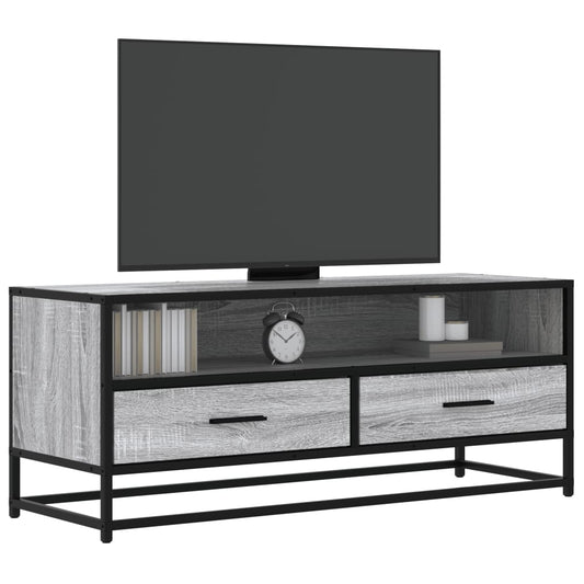 TV Cabinet Grey Sonoma 100x34,5x40 cm Engineered Wood and Metal