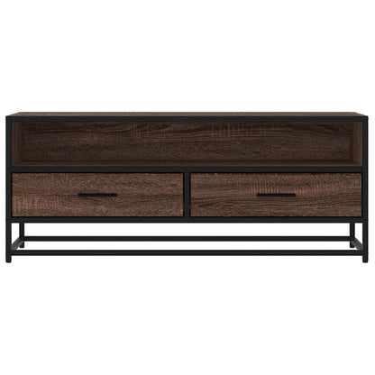 TV Cabinet Brown Oak 100x34,5x40 cm Engineered Wood and Metal