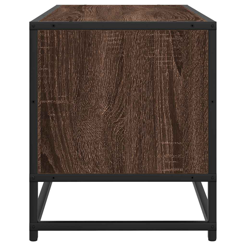 TV Cabinet Brown Oak 100x34,5x40 cm Engineered Wood and Metal