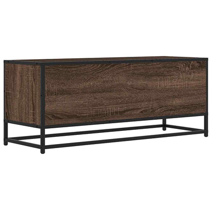 TV Cabinet Brown Oak 100x34,5x40 cm Engineered Wood and Metal