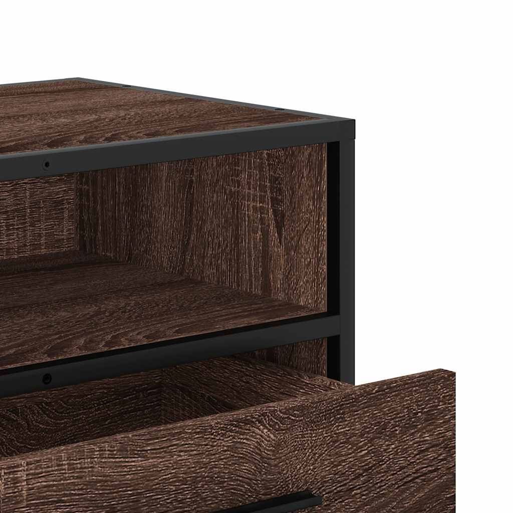 TV Cabinet Brown Oak 100x34,5x40 cm Engineered Wood and Metal