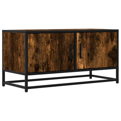 TV Cabinet Smoked Oak 80x34.5x40 cm Engineered Wood and Metal