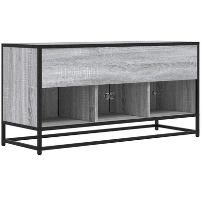 TV Cabinet Grey Sonoma 100x35x50 cm Engineered Wood and Metal