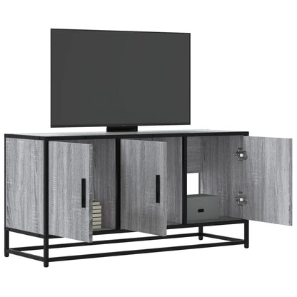 TV Cabinet Grey Sonoma 100x35x50 cm Engineered Wood and Metal