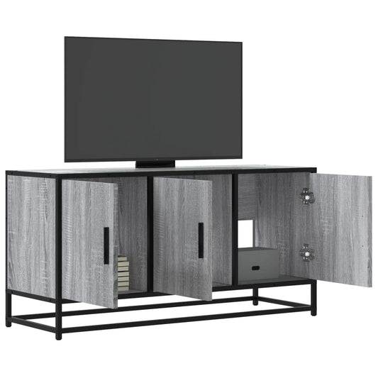 TV Cabinet Grey Sonoma 100x35x50 cm Engineered Wood and Metal