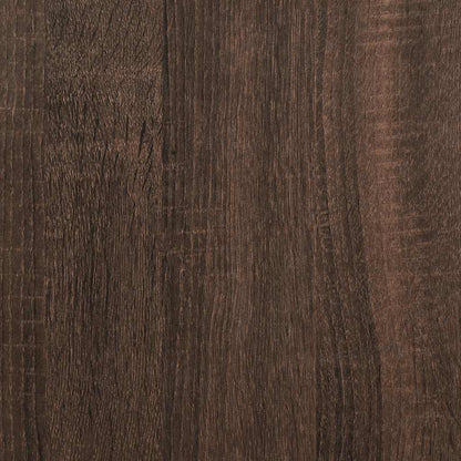 TV Cabinet Brown Oak 100x35x50 cm Engineered Wood and Metal