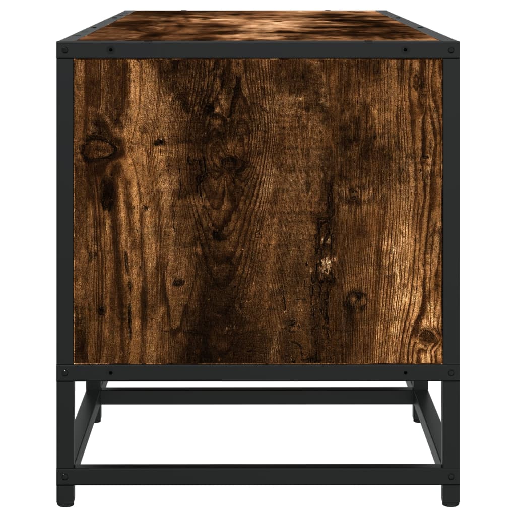 TV Cabinet Smoked Oak 100x35x41 cm Engineered Wood and Metal