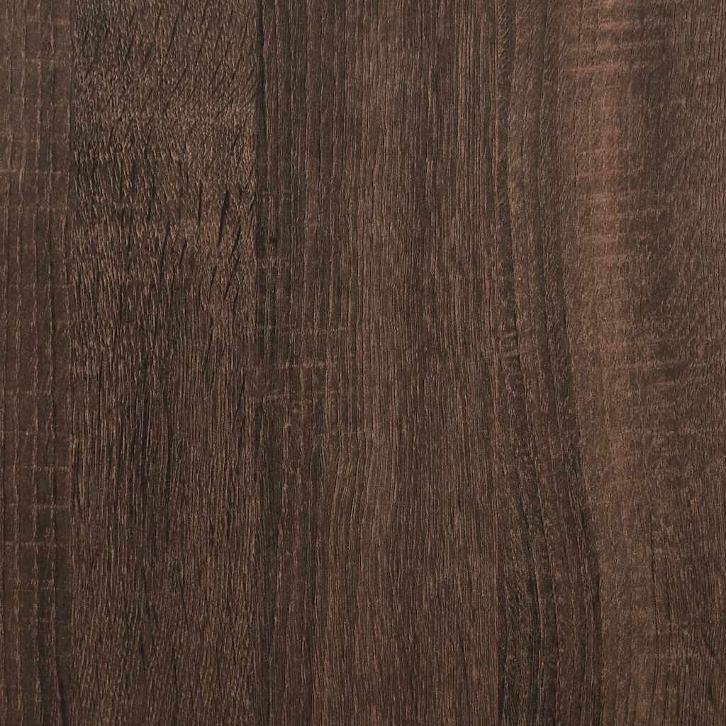 TV Cabinet Brown Oak 120x35x41 cm Engineered Wood and Metal