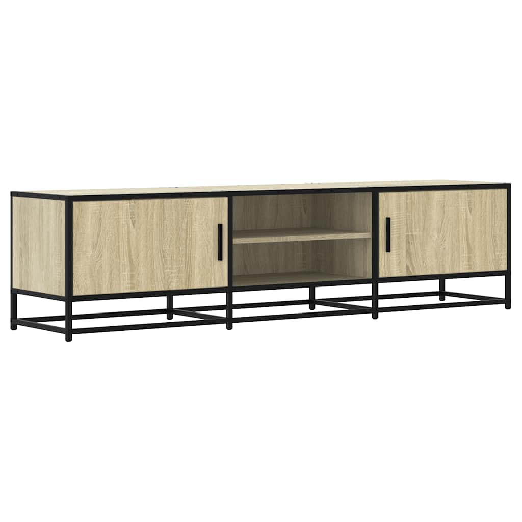 TV Cabinet Sonoma Oak 160x35x41 cm Engineered Wood and Metal