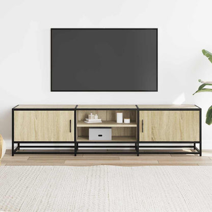 TV Cabinet Sonoma Oak 160x35x41 cm Engineered Wood and Metal