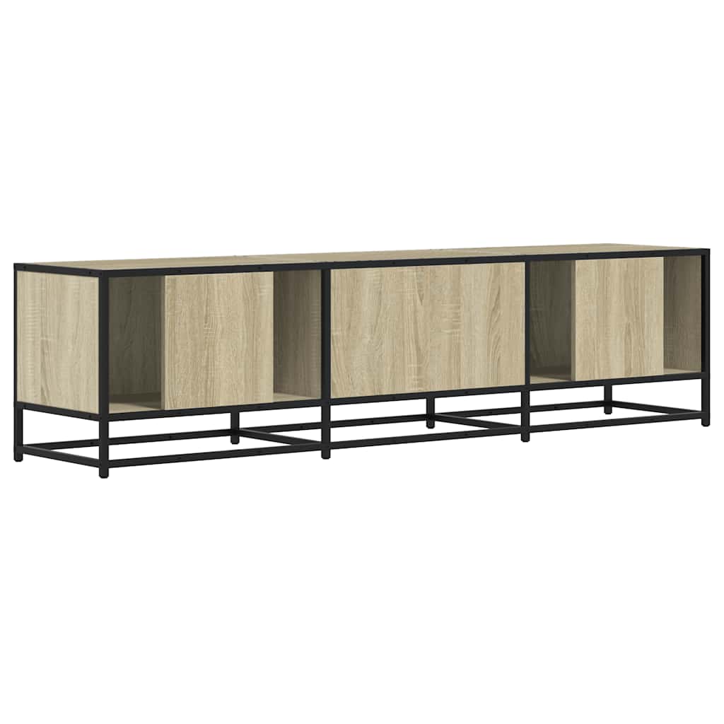 TV Cabinet Sonoma Oak 160x35x41 cm Engineered Wood and Metal