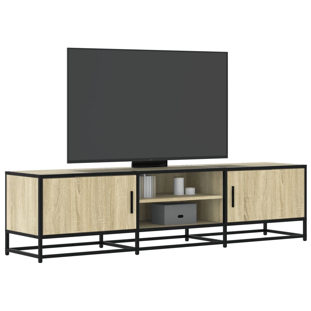 TV Cabinet Sonoma Oak 160x35x41 cm Engineered Wood and Metal