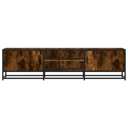 TV Cabinet Smoked Oak 160x35x41 cm Engineered Wood and Metal