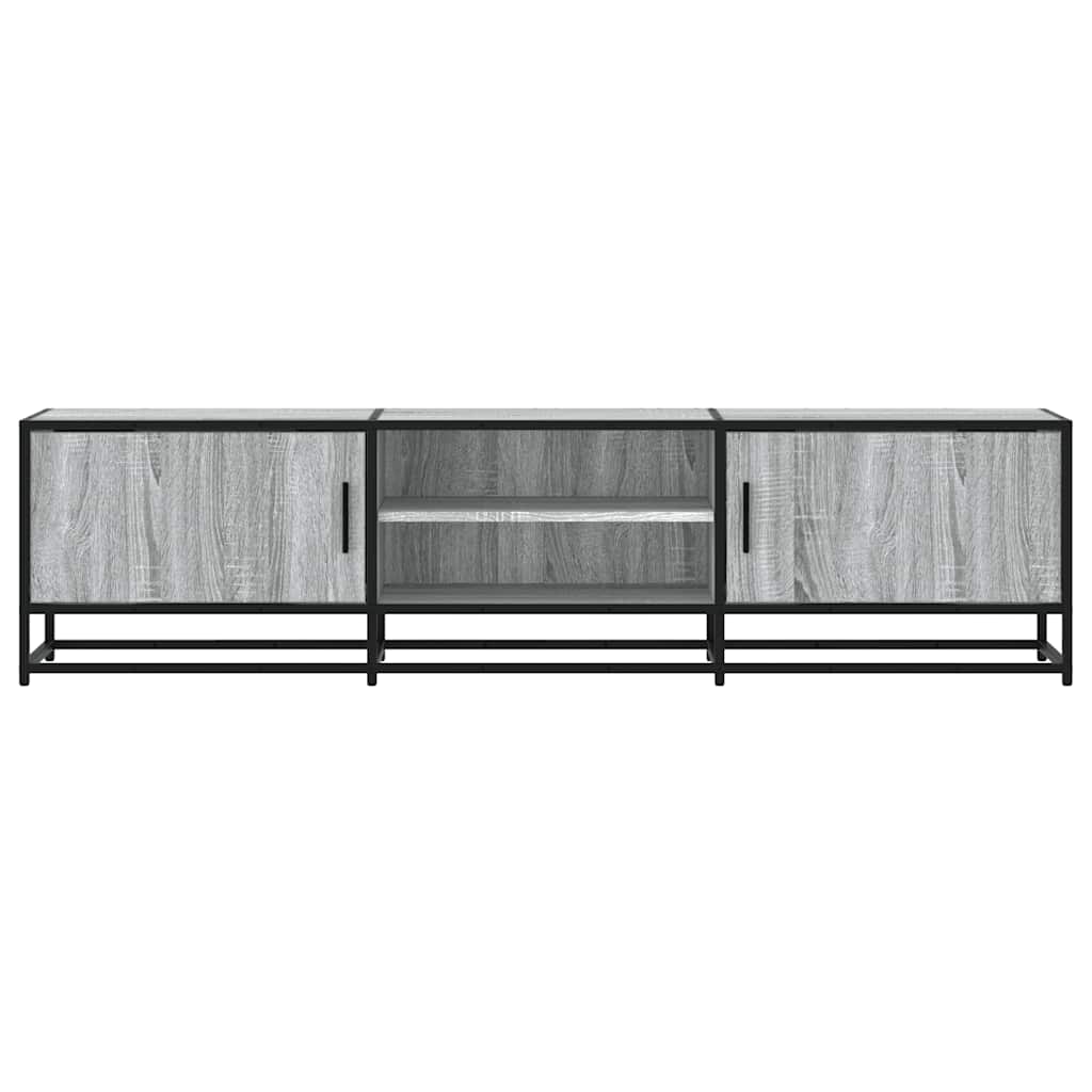 TV Cabinet Grey Sonoma 160x35x41 cm Engineered Wood and Metal