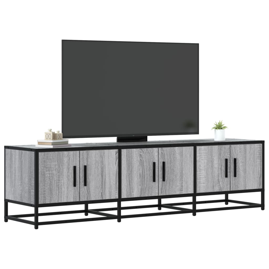 TV Cabinet Grey Sonoma 150x35x41 cm Engineered Wood and Metal