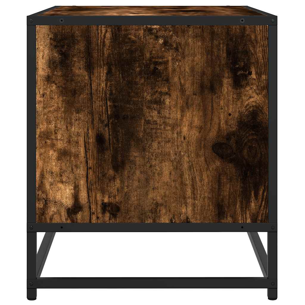TV Cabinet Smoked Oak 61x40x46 cm Engineered Wood and Metal