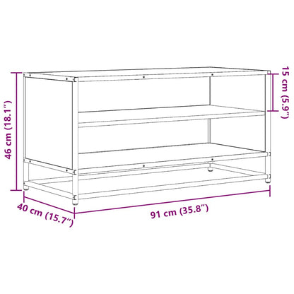 TV Cabinet Black 91x40x46 cm Engineered Wood and Metal
