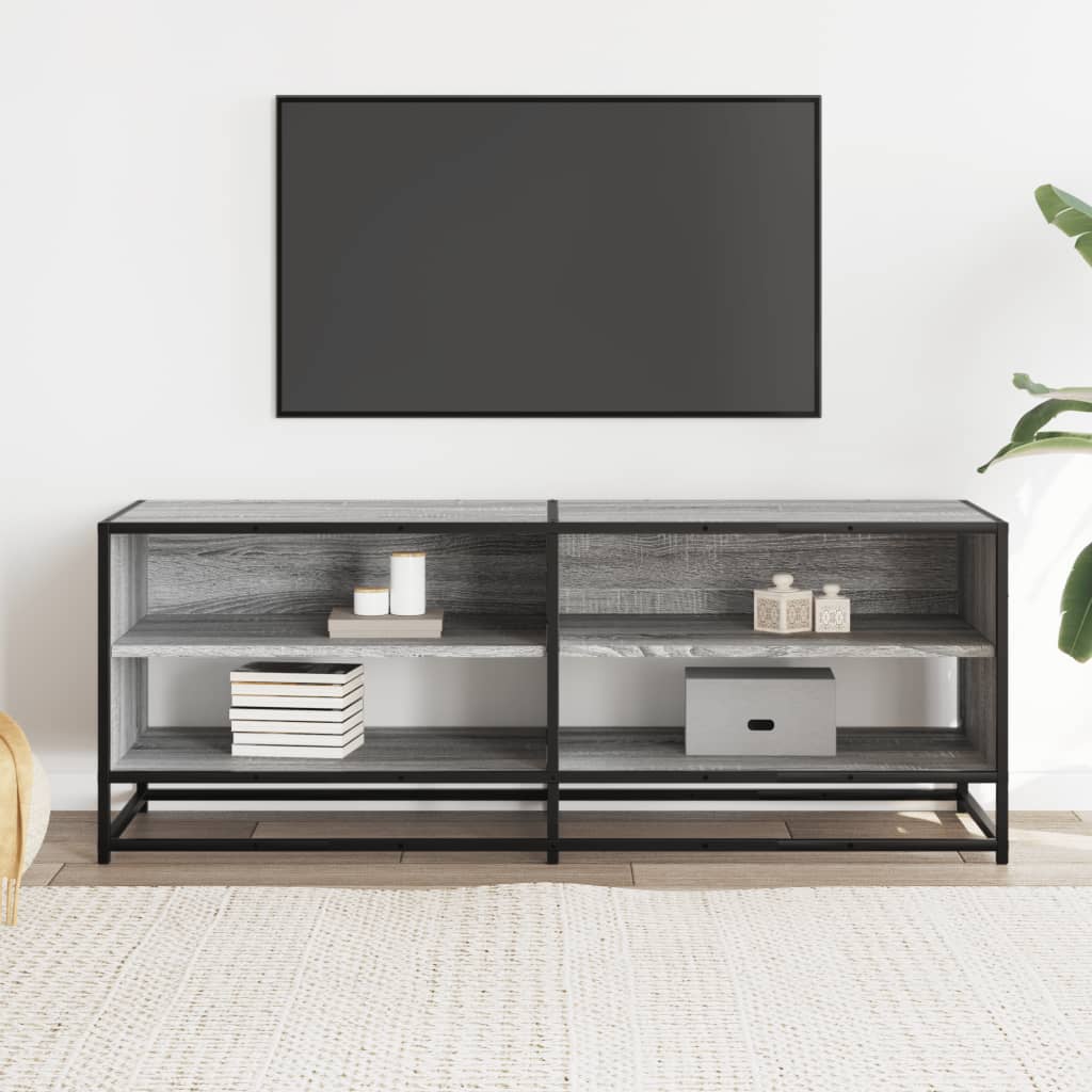 TV Cabinet Grey Sonoma 120,5x40x46 cm Engineered Wood and Metal