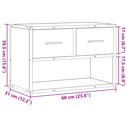 TV Cabinet Grey Sonoma 60x31x39.5 cm Engineered Wood and Metal