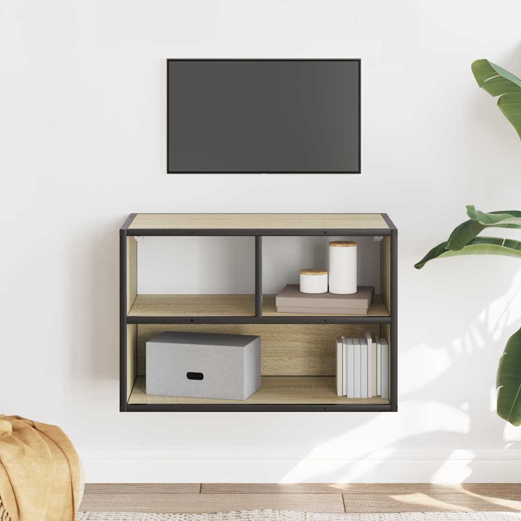 TV Cabinet Sonoma Oak 60x31x39.5 cm Engineered Wood and Metal