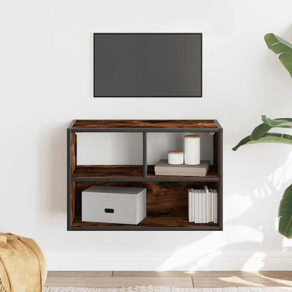 TV Cabinet Smoked Oak 60x31x39.5 cm Engineered Wood and Metal