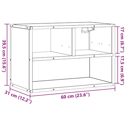 TV Cabinet Smoked Oak 60x31x39.5 cm Engineered Wood and Metal