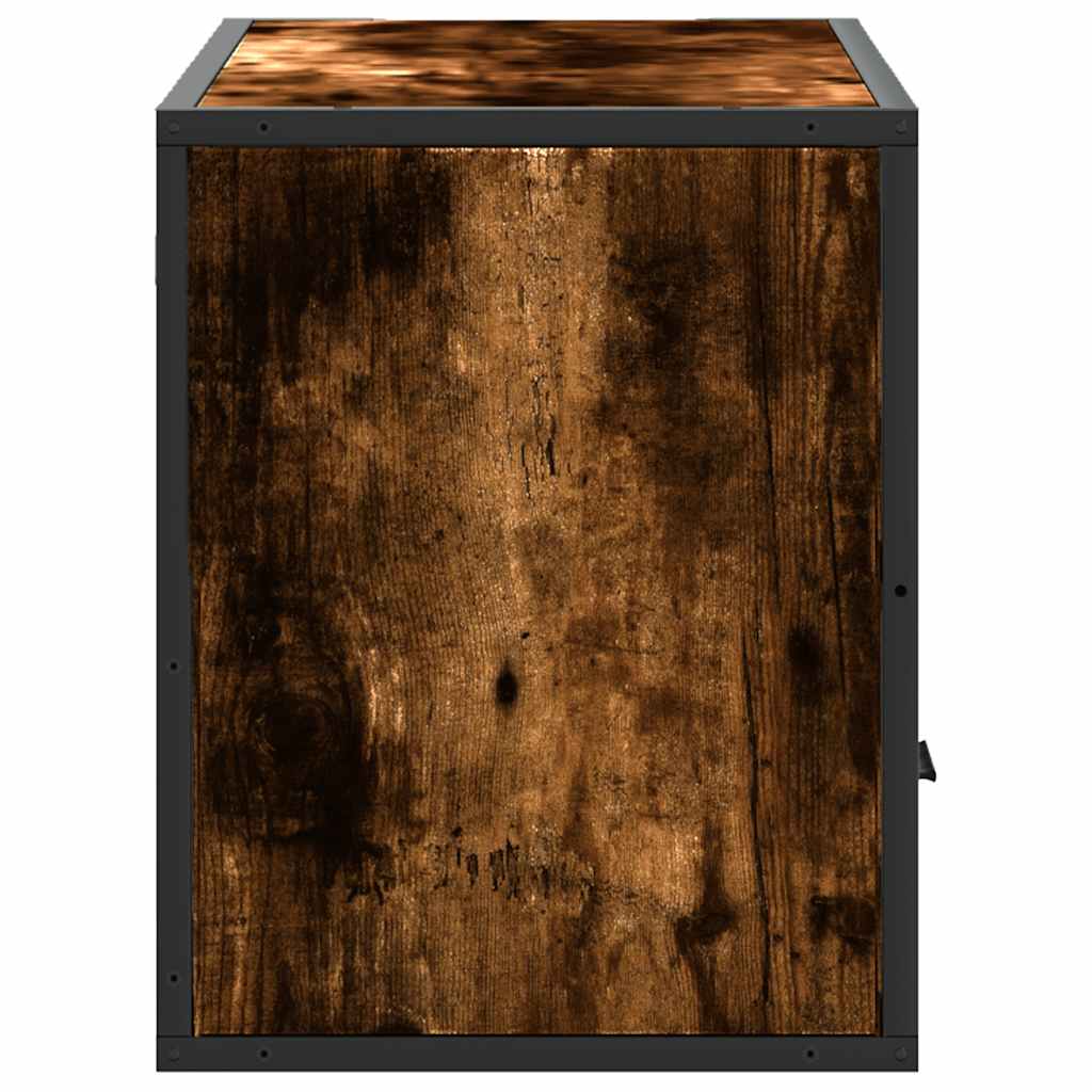 TV Cabinet Smoked Oak 80x31x39.5 cm Engineered Wood and Metal