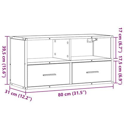 TV Cabinet Grey Sonoma 80x31x39.5 cm Engineered Wood and Metal
