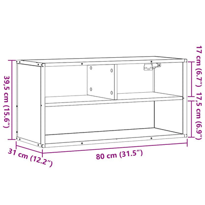 TV Cabinet Smoked Oak 80x31x39.5 cm Engineered Wood and Metal