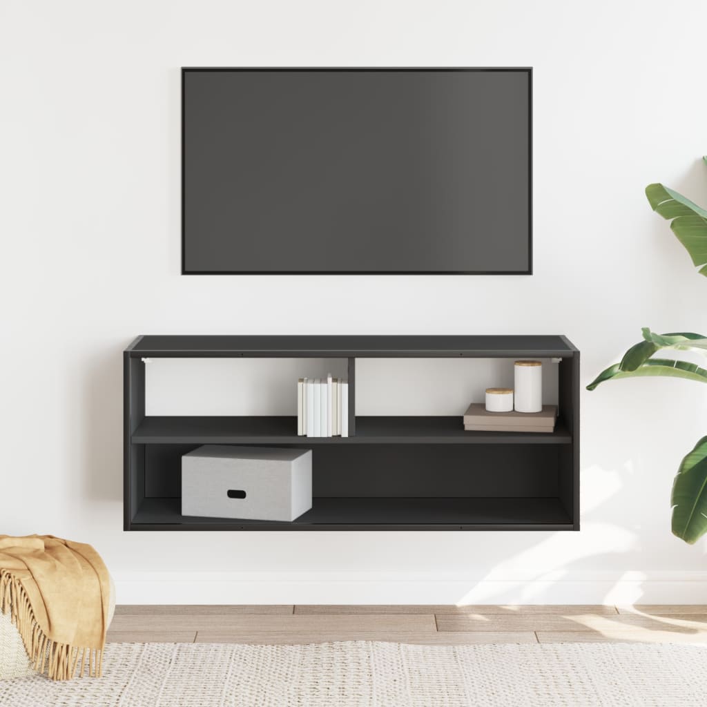 TV Cabinet Black 100x31x39.5 cm Engineered Wood and Metal