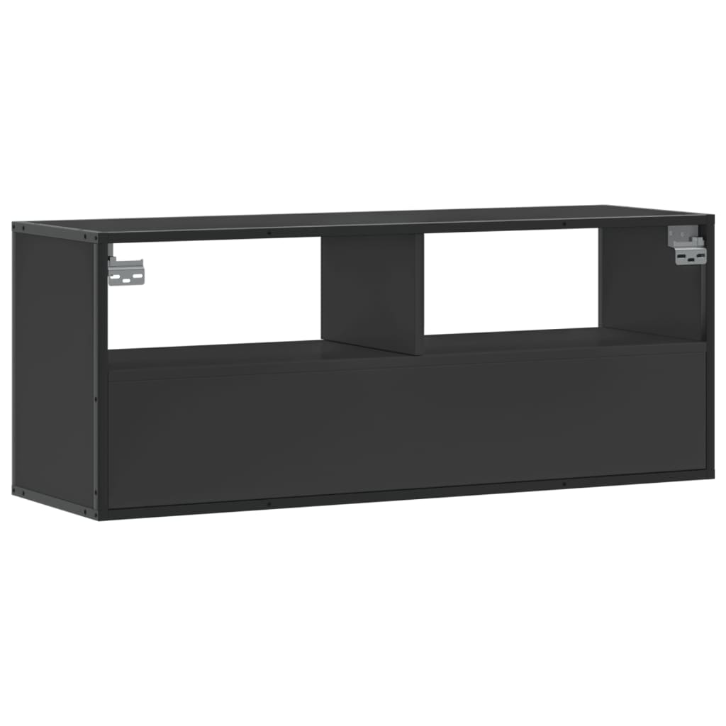 TV Cabinet Black 100x31x39.5 cm Engineered Wood and Metal