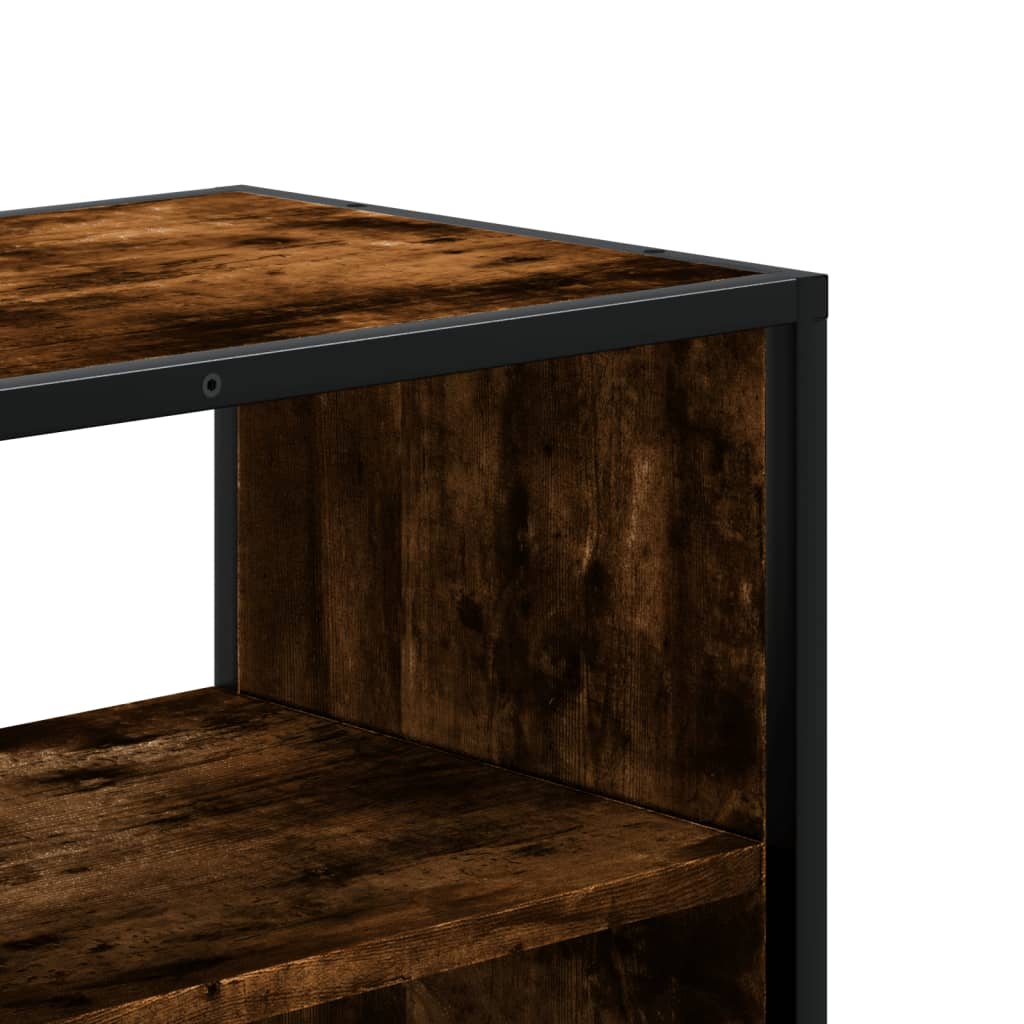 TV Cabinet Smoked Oak 100x31x39.5 cm Engineered Wood and Metal