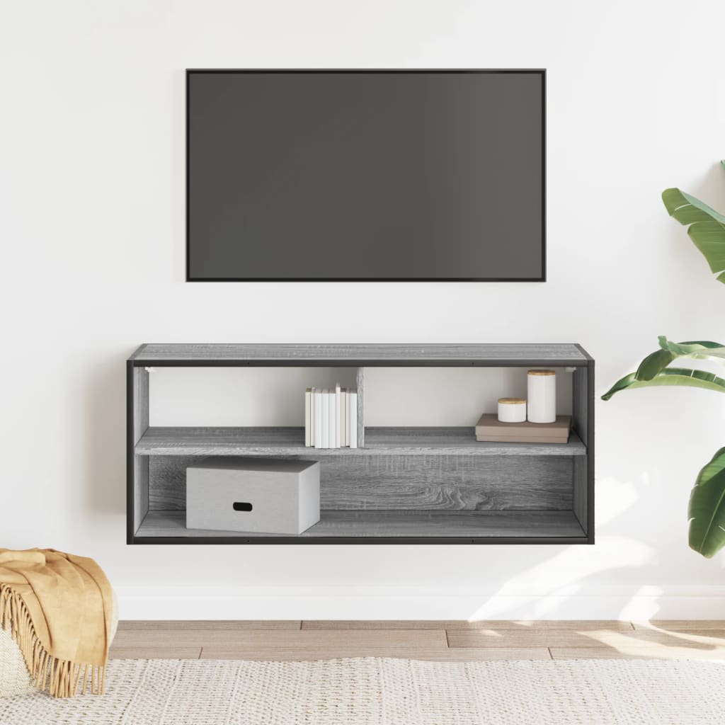 TV Cabinet Grey Sonoma 100x31x39.5 cm Engineered Wood and Metal