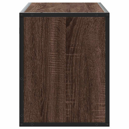 TV Cabinet Brown Oak 100x31x39.5 cm Engineered Wood and Metal