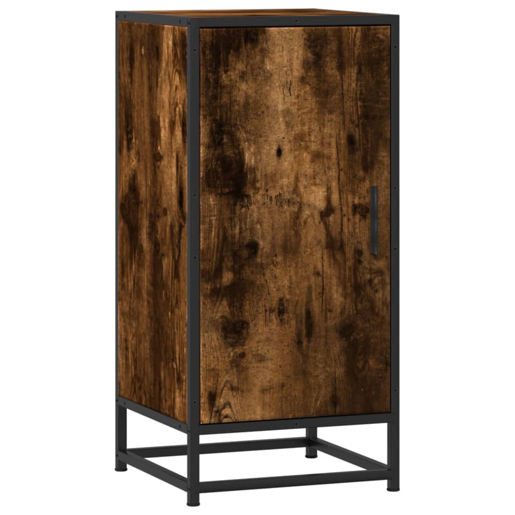 Sideboard Smoked Oak 35.5x35x76 cm Engineered Wood and Metal