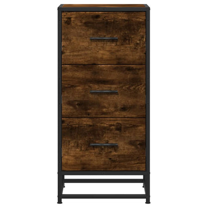 Sideboard Smoked Oak 35.5x35x76 cm Engineered Wood and Metal