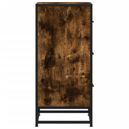 Sideboard Smoked Oak 35.5x35x76 cm Engineered Wood and Metal