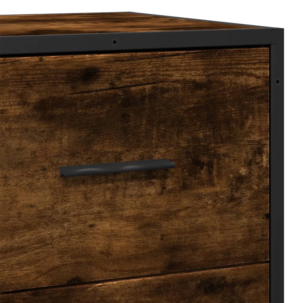 Sideboard Smoked Oak 35.5x35x76 cm Engineered Wood and Metal